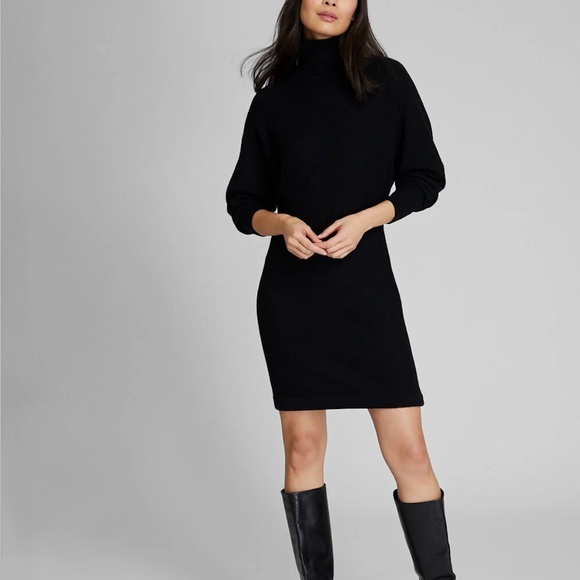 Cashmere Turtleneck Dress - Brand New - NEVER WORN - Black - Picture 1 of 4